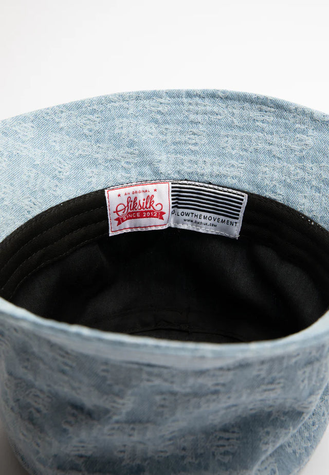 SikSilk Jacquard Denim Bucket Hat - Light Blue