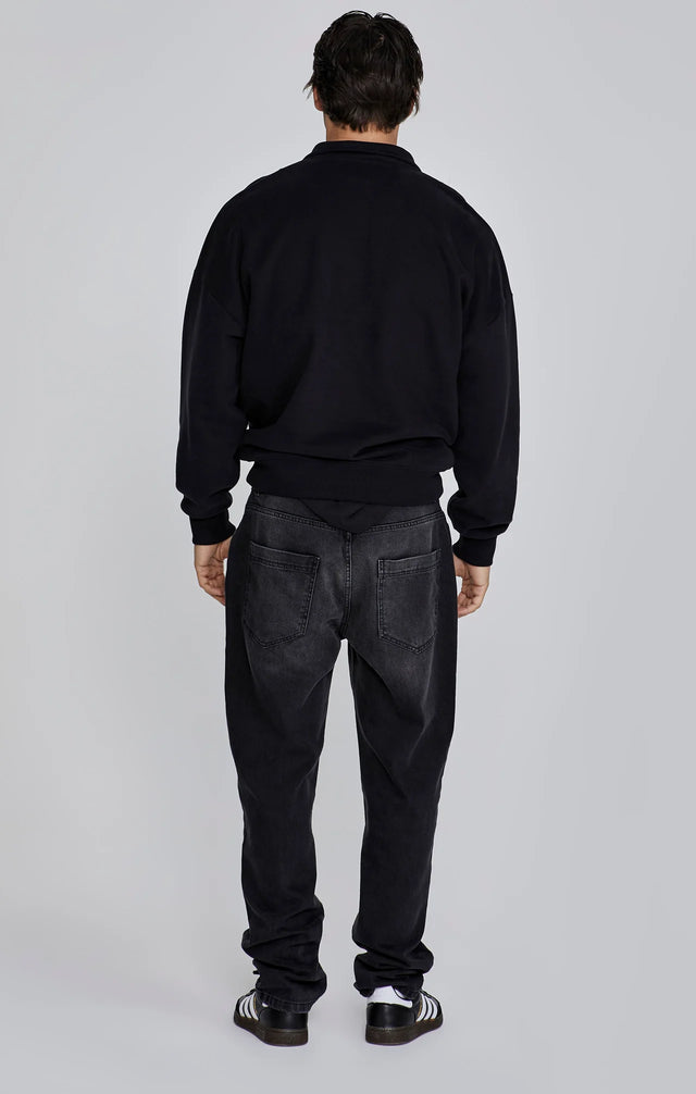 SikSilk - Black Quarter Zip Sweater