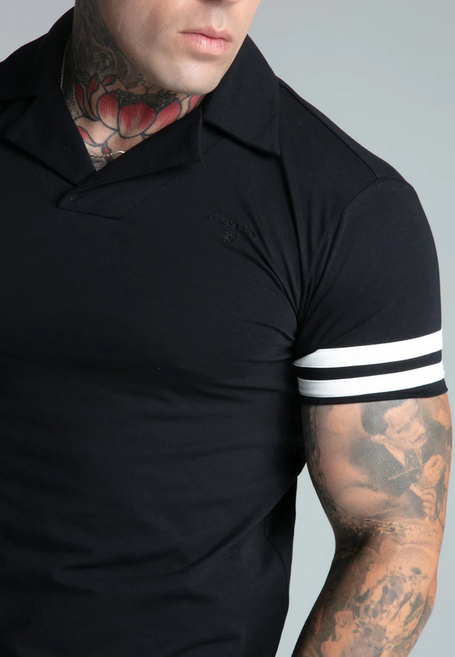 SikSilk - Black Tournament Revere Polo