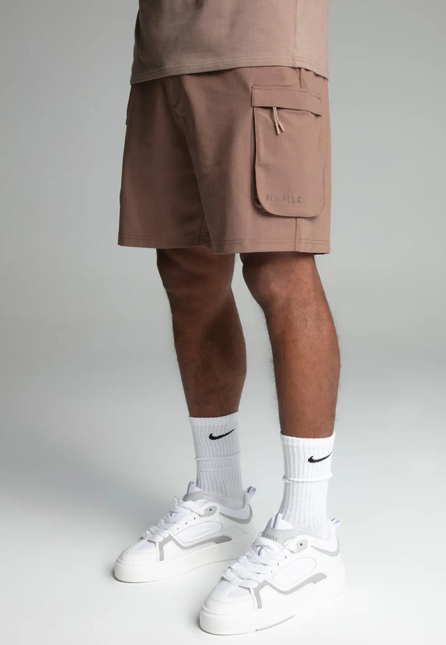 SikSilk - Brown Smart Cargo Shorts