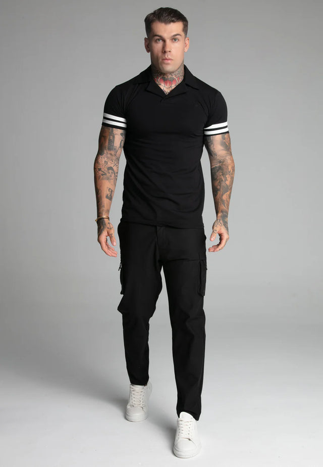 SikSilk - Black Tournament Revere Polo