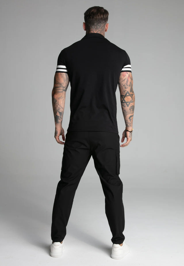 SikSilk - Black Tournament Revere Polo