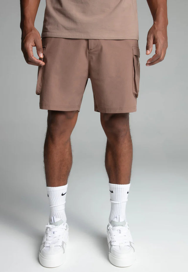SikSilk - Brown Smart Cargo Shorts