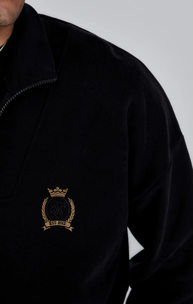 SikSilk - Black Quarter Zip Sweater