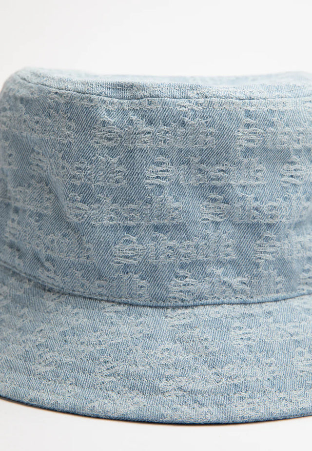 SikSilk Jacquard Denim Bucket Hat - Light Blue