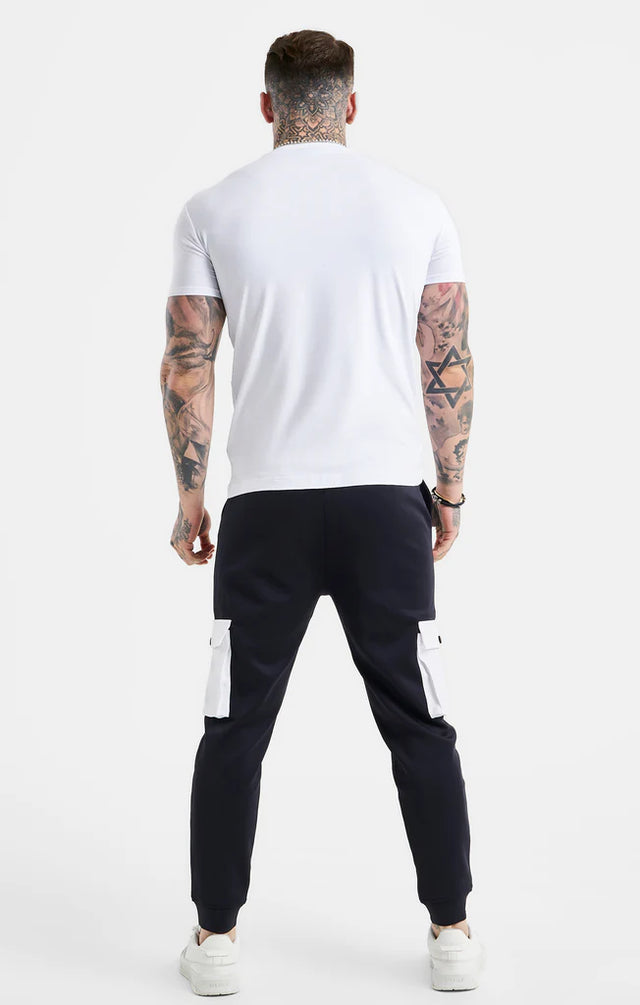 SikSilk - White Essential Short Sleeve Muscle Fit T-Shirt