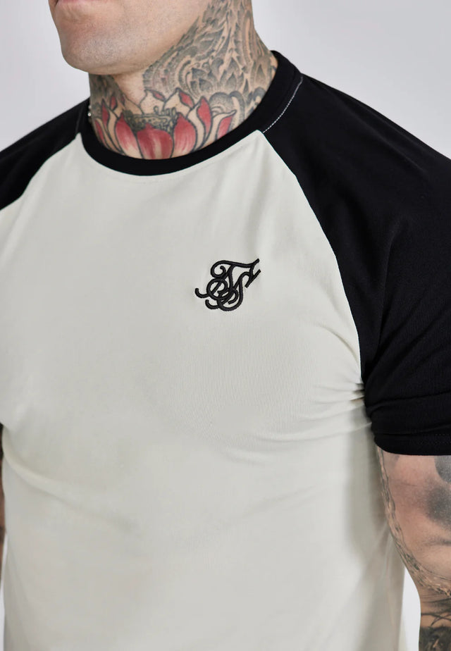 SikSilk - Ecru Black Raglan T-Shirt