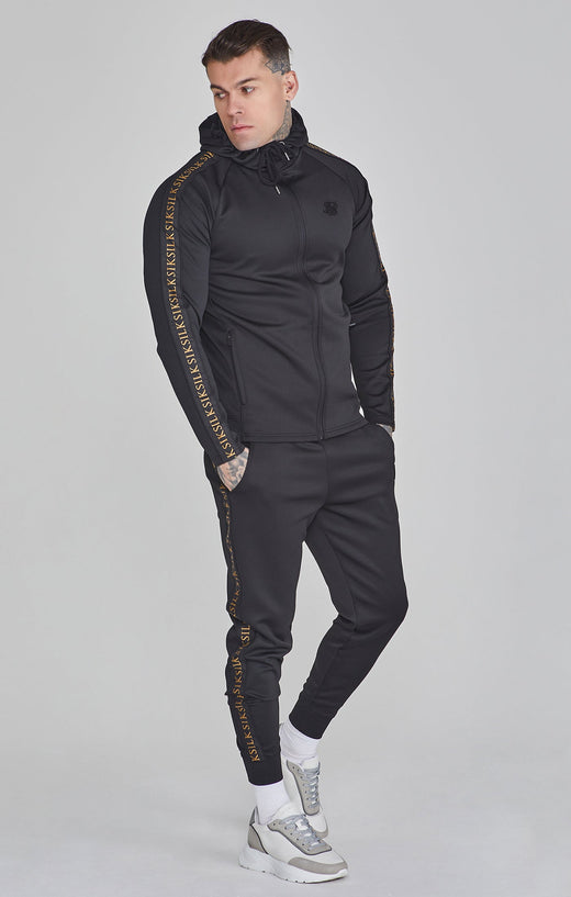 SikSilk - Black,Gold Hoodie and Joggers Set