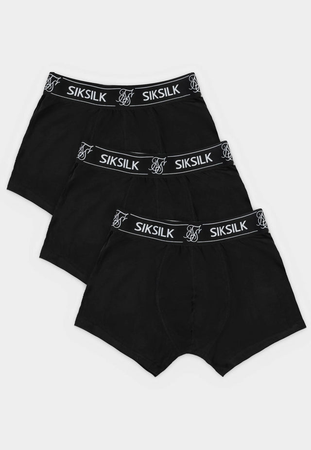 SikSilk - Black 3 Pack Boxer Short