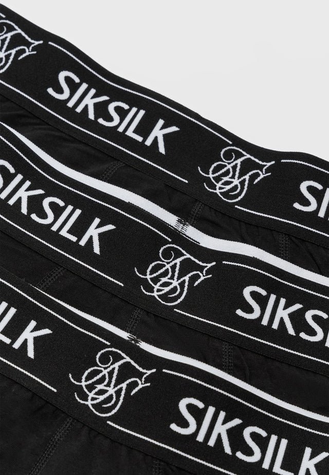 SikSilk - Black 3 Pack Boxer Short