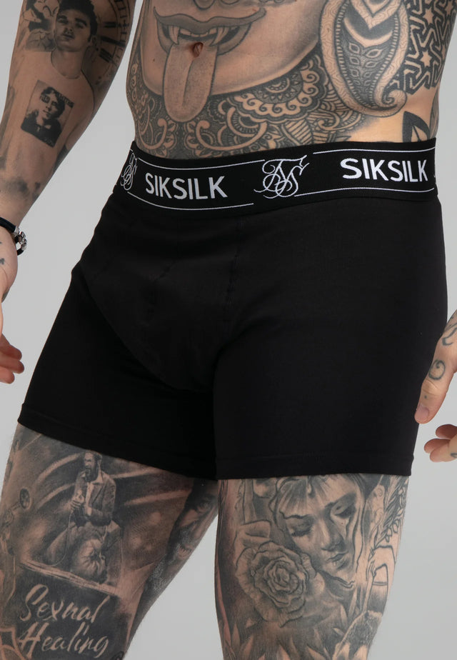 SikSilk - Black 3 Pack Boxer Short