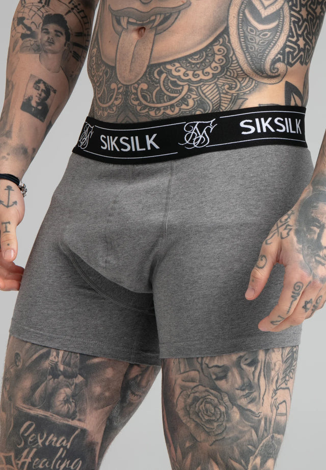 SikSilk - Grey Pack Of 3 Boxers