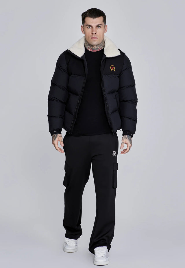 SikSilk - Black Puffer Jacket