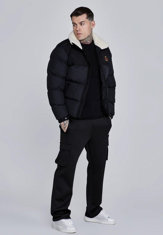 SikSilk - Black Puffer Jacket