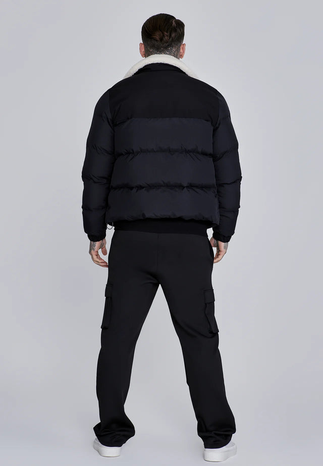 SikSilk - Black Puffer Jacket