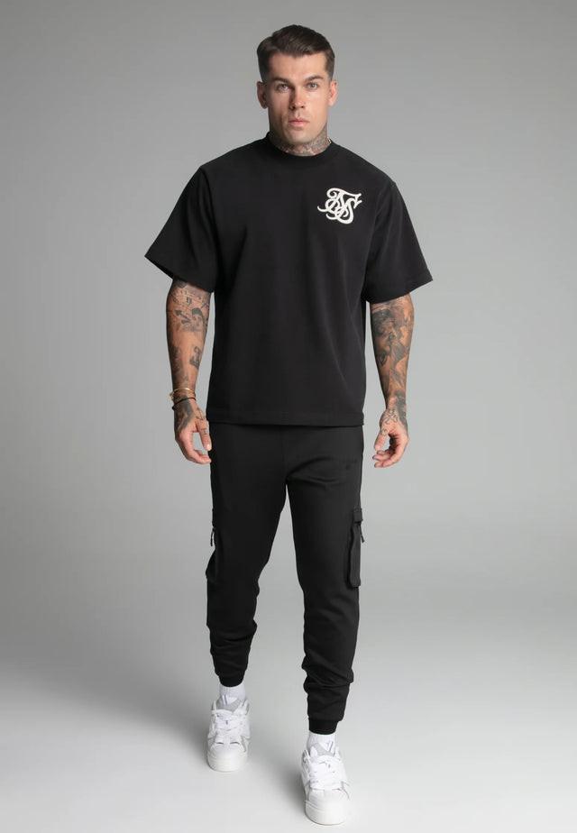 SikSilk - Black Cargo Joggers