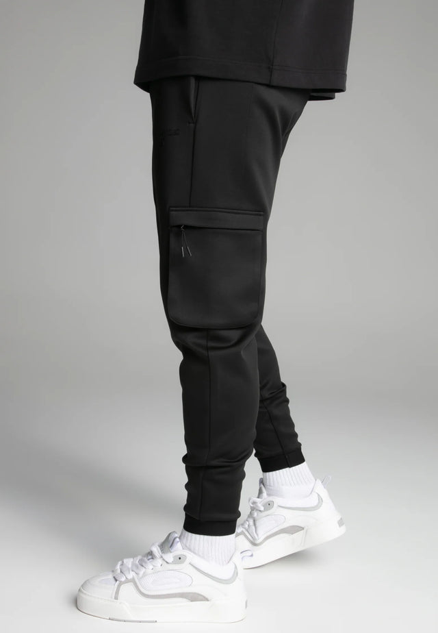 SikSilk - Black Cargo Joggers