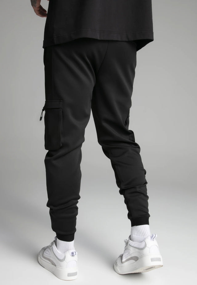 SikSilk - Black Cargo Joggers