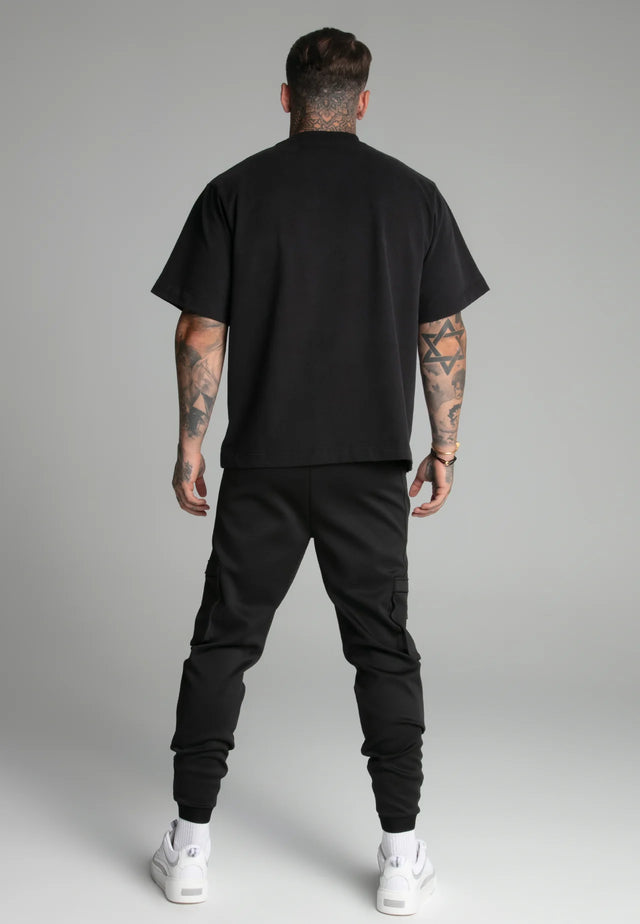 SikSilk - Black Cargo Joggers