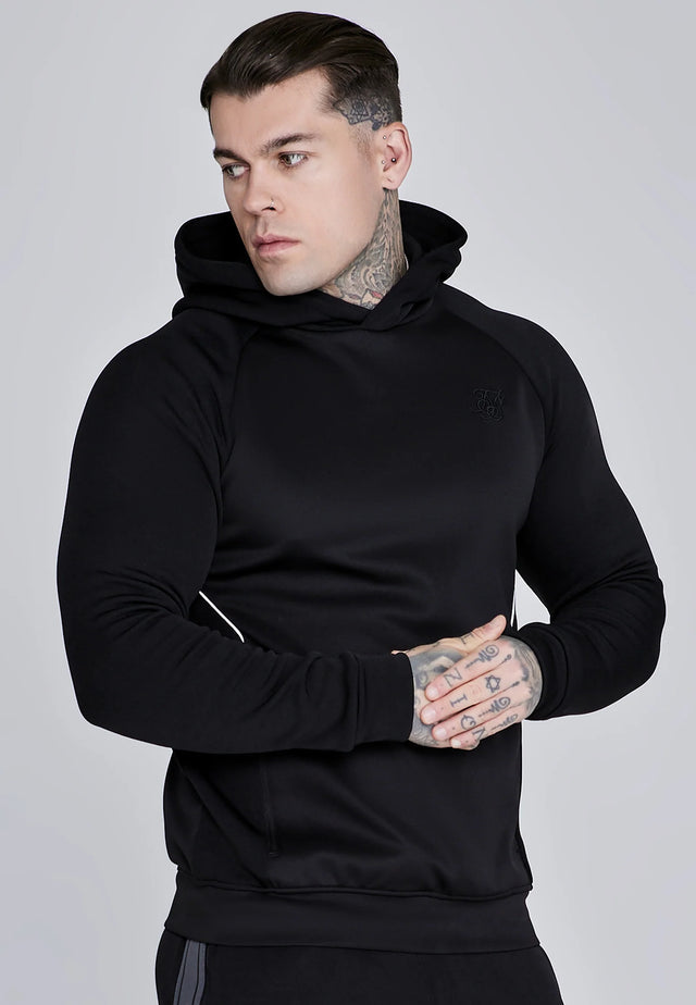 SikSilk - Black Muscle Fit Hoodie