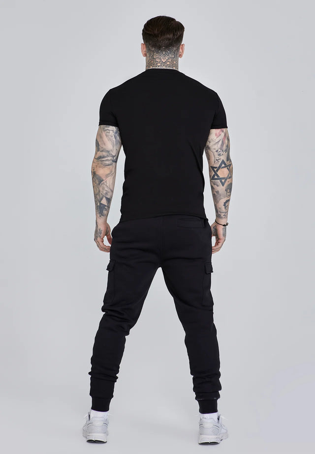 SikSilk - Black and Gold Muscle Fit T-Shirt