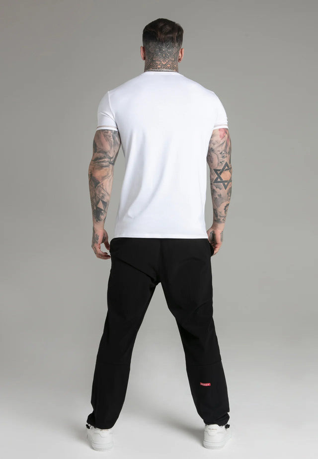SikSilk - White Muscle Fit T-Shirt