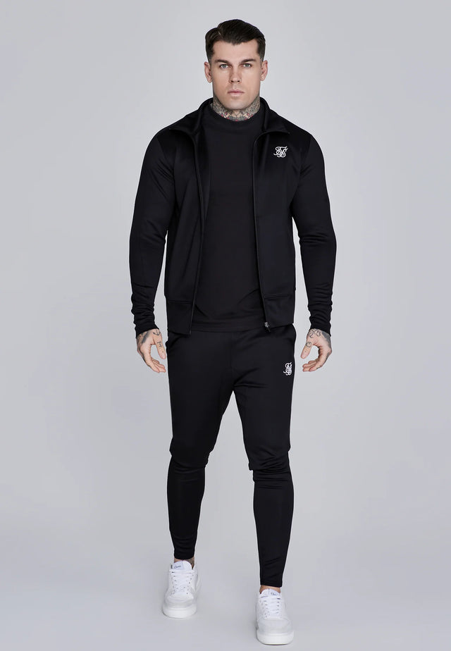 SikSilk - Black Essentials Poly Track Top
