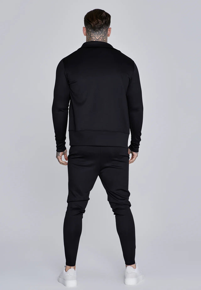 SikSilk - Black Essentials Poly Track Top