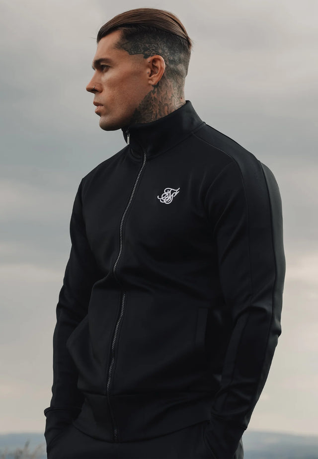 SikSilk - Black Essentials Poly Track Top