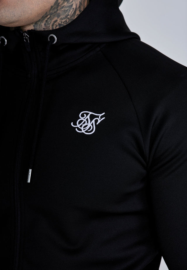 SikSilk - Black Essentials Poly Full Zip Hoodie