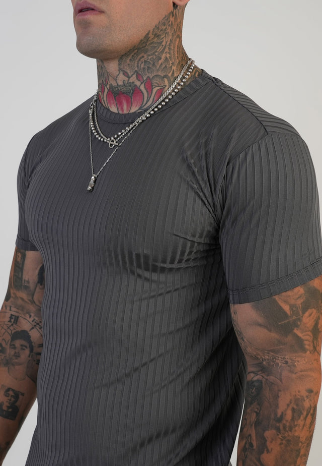 SikSilk - Grey Muscle Fit T-Shirt