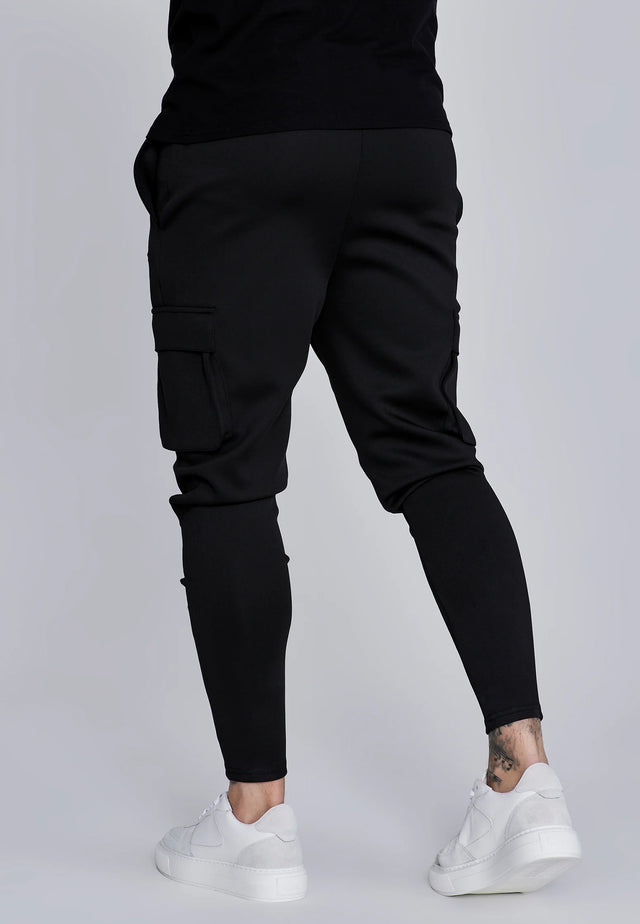 SikSilk - Black Essentials Poly Cargos