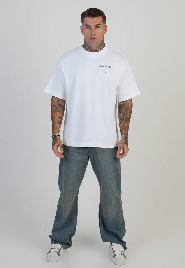 SikSilk - White Graphic T-Shirt