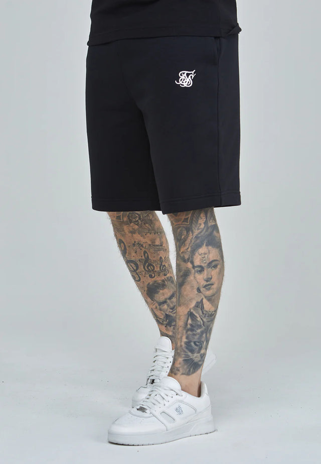 SikSilk - Black Essential Fleece Short