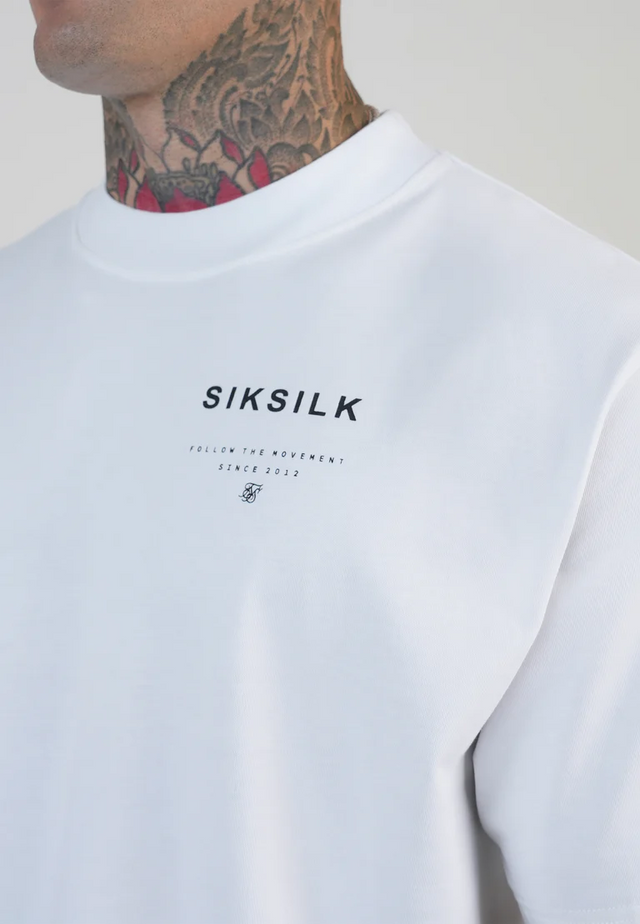 SikSilk - White Graphic T-Shirt