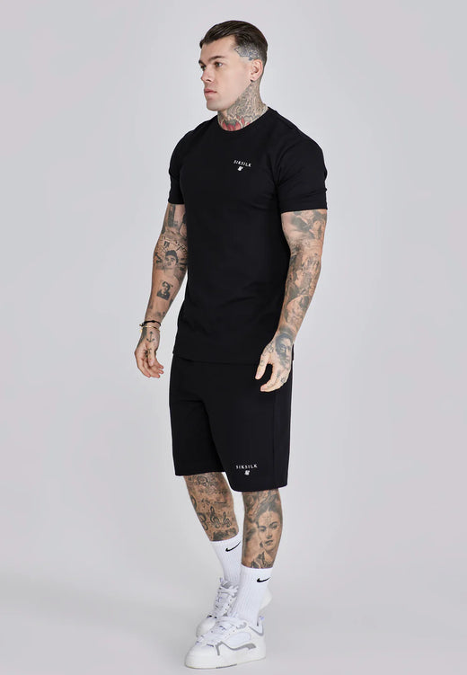 SikSilk - Black T-Shirt and Shorts Set