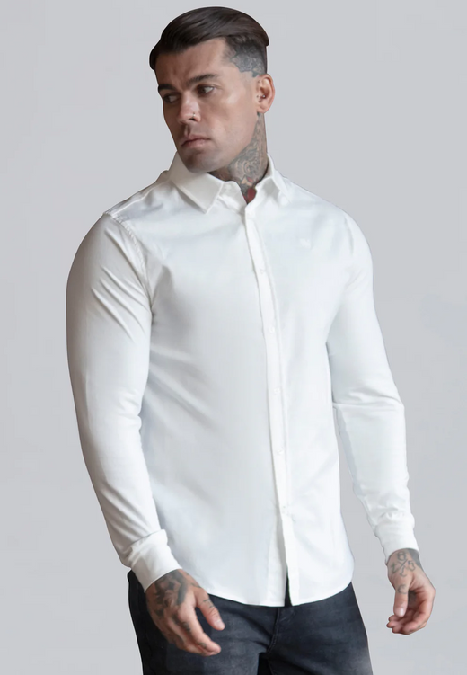 SikSilk - White Essentials Long Sleeve Shirt