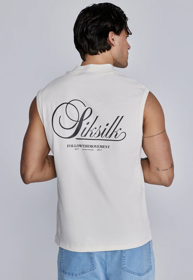 SikSilk - Ecru Sleeveless T-Shirt