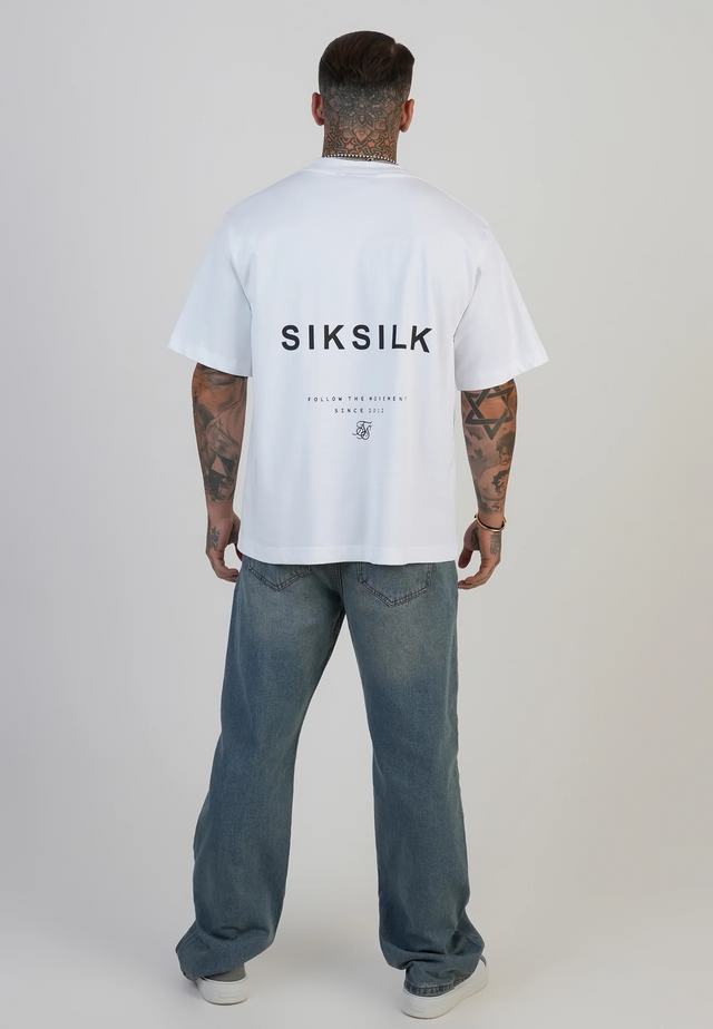 SikSilk - White Graphic T-Shirt