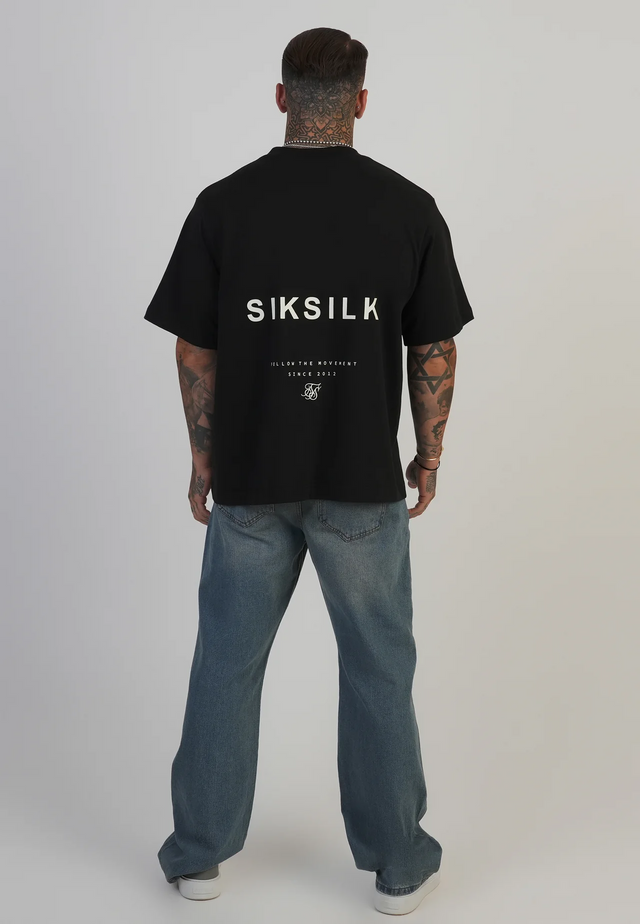 SikSilk - Black Graphic T-Shirt
