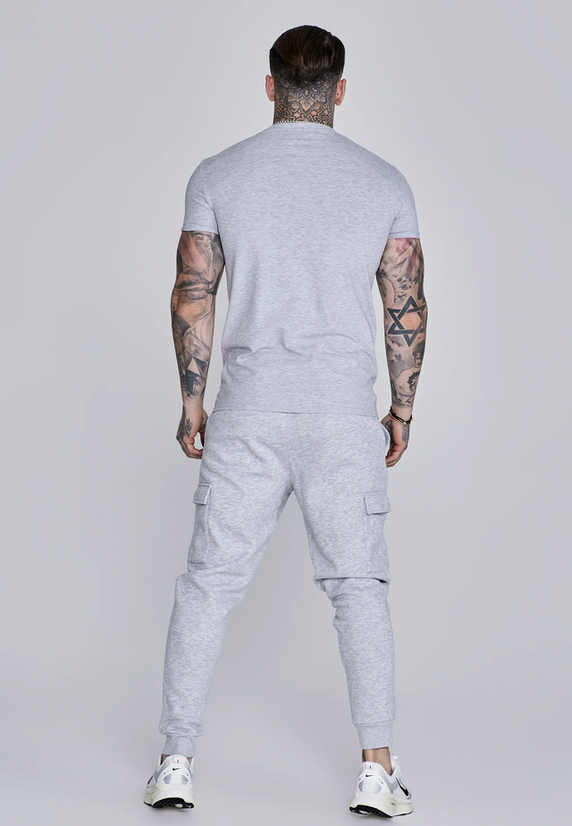 SikSilk - Grey Marl Essentials T-Shirt