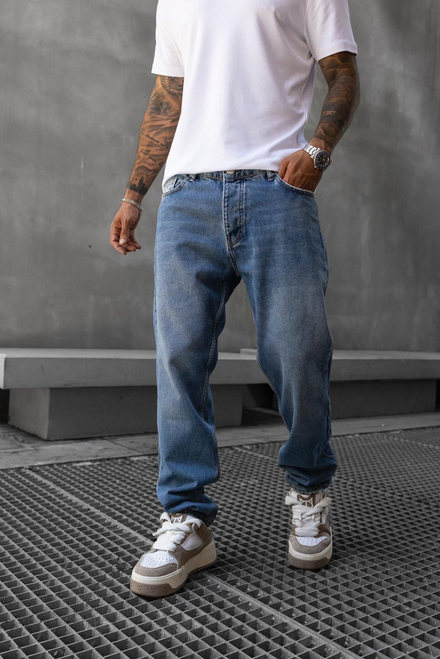 Black Island - Basic Straight Jeans - Blue