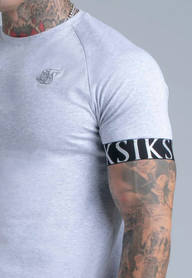 SikSilk - Grey Marl Tech T-Shirt