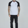 SikSilk - White and Black Raglan T-Shirt