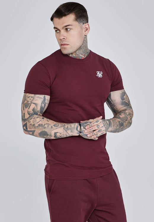 SikSilk - Burgundy Essentials T-Shirt
