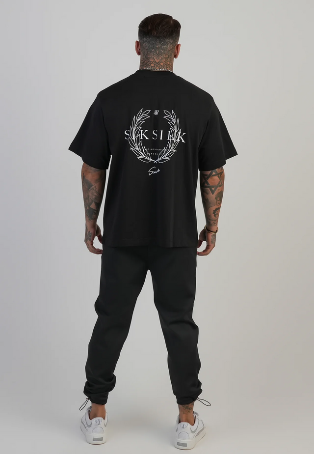 SikSilk - Black Graphic T-Shirt