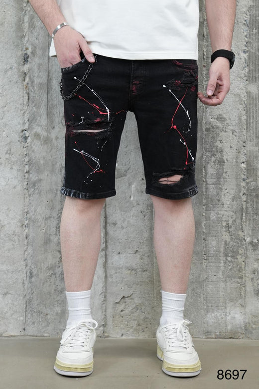 2Y Premium - Black Painted Shorts