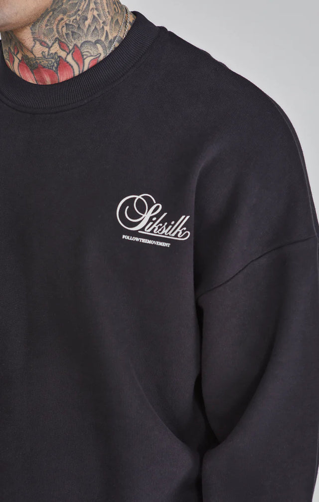 SikSilk - Graphic Sweater - Black