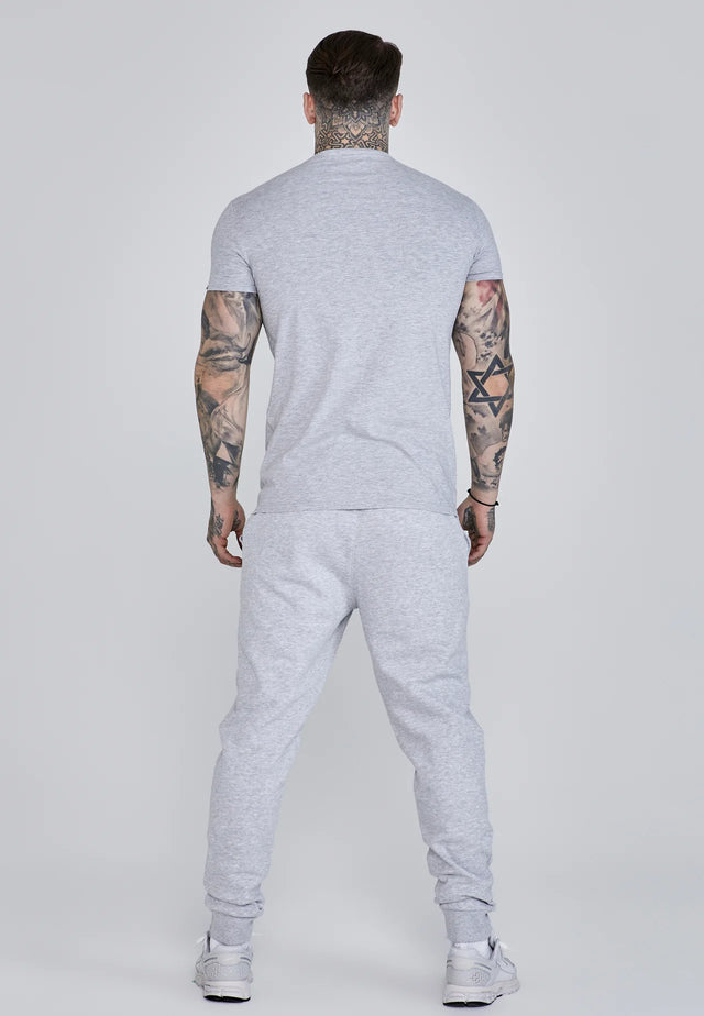 SikSilk - Grey Marl Essentials T-Shirt