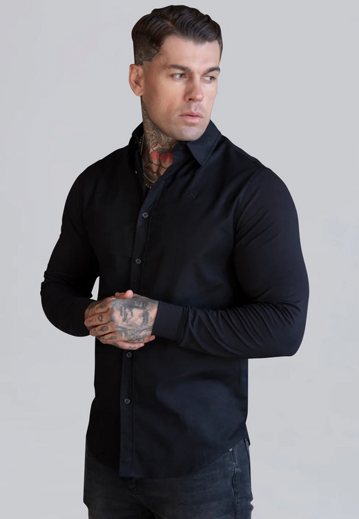 SikSilk - Black Essentials Long Sleeve Shirt